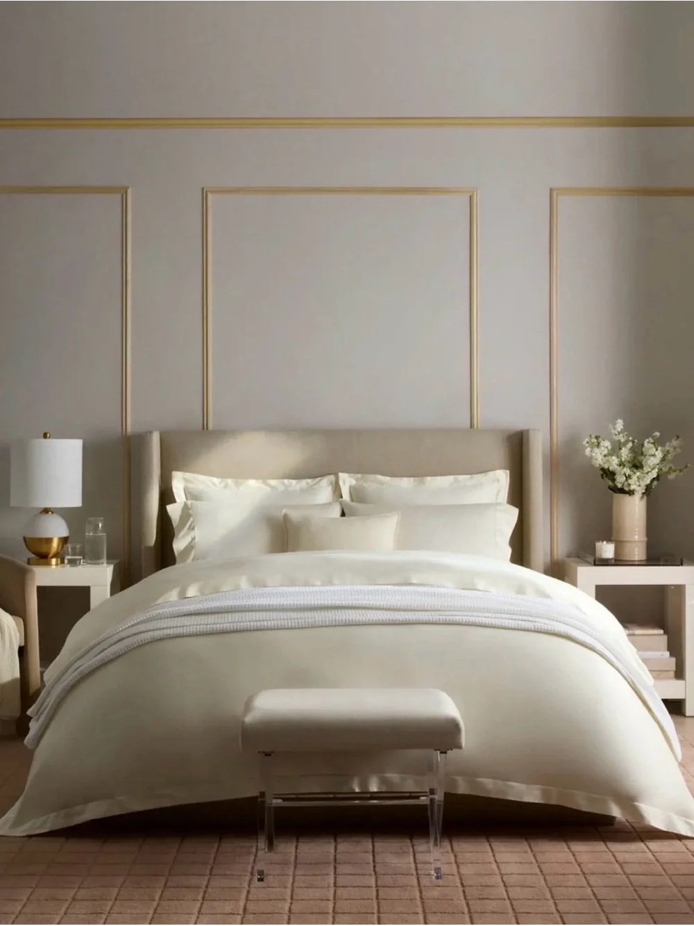 NWOT Quince Full/Queen Giza Organic Cotton Duvet Cover Set w 2 Shams- Ivory